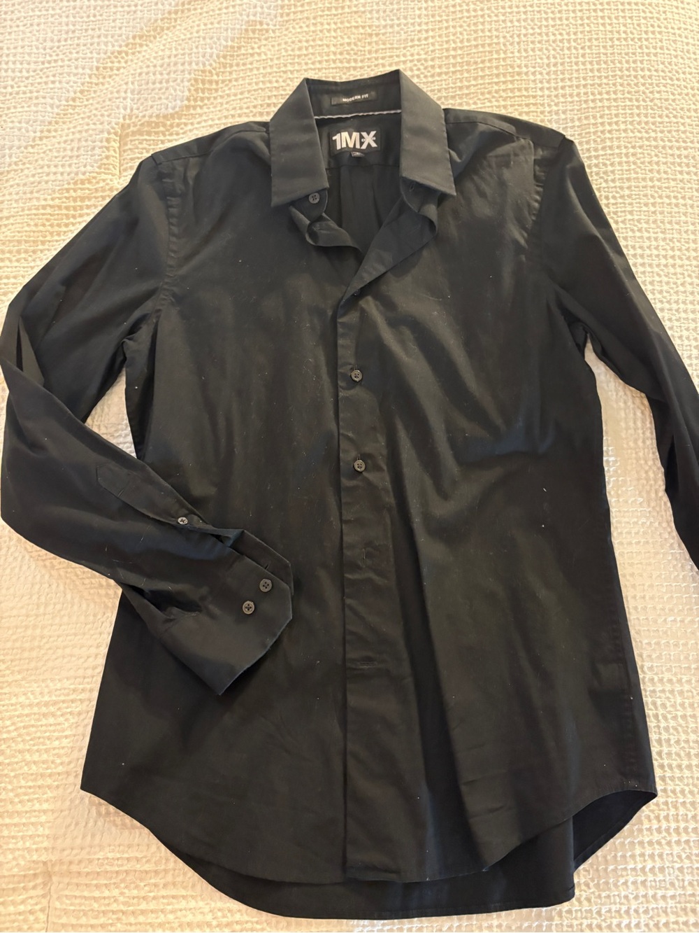 Express Black Long-Sleeve Dress Shirt